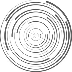 Circle concentric lines. Rippled rings and round sound waves pattern. Radial signal radar sign. Abstract sonar 