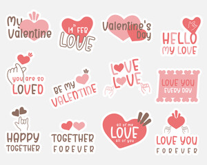 Valentine day labels and elements, Valentine gift labels, Love gift tags.