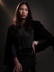 Beautiful Asian Woman Portraiture Studio Session Fashion and Lifestyle Theme