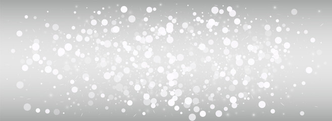 Winter Snowflake Vector Silver Panoramic