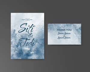 Wedding invitation with abstract watercolor background