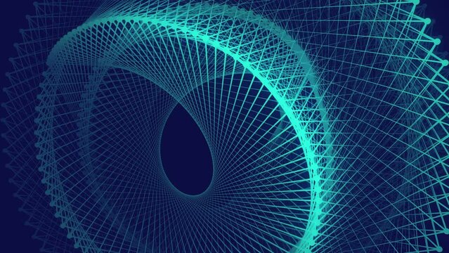 Seamless loop animation of architectural elegant wire structure. 3d rendering 4K