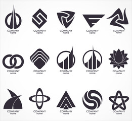 silhouette abstract logo set / vector illustration