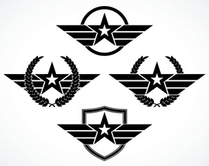 military star symbol variation set / silhouette illustration