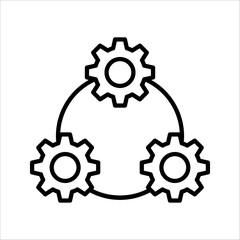 framework icons symbol vector elements for infographic web, gear vector icon, vector illustration on white background