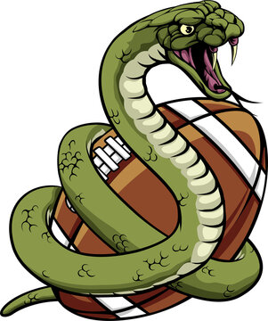 Snake American Football Sports Team Animal Mascot
