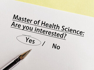 Obraz premium Questionnaire about further education