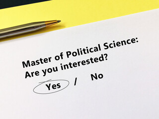 Obraz premium Questionnaire about further education