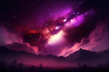 Naklejka premium nebula background design with tree