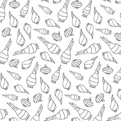 Monochrome background in black and white with flower bulbs. Decorative seamless pattern for wrapping paper, wallpaper, textile, greeting cards and invitations.