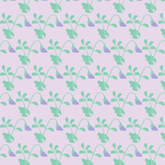 Light violet background with violet flower plants. Decorative seamless pattern for wrapping paper, wallpaper, textile, greeting cards and invitations.