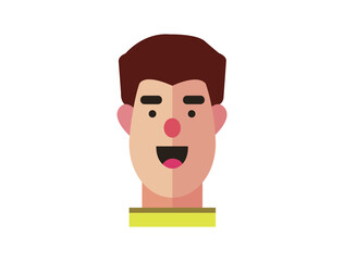 Cartoon style Emoji character. boy profile photo icon, man portraits. User photo. Perfect for coloring book, textiles, icon, web, painting, book, t-shirt print. flat face design character isolated.