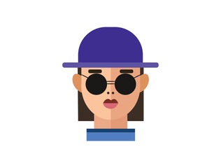 Girl profile photo icon, Women portraits. User photo. Perfect for coloring book, textiles, icon, web, painting, books, t-shirt print. flat face designs characters isolated on white background