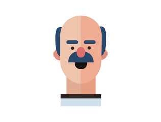 Profile Icon Male Head. Face Flat Design Vector Illustration. Perfect for coloring book, textiles, icon, web, painting, books, t-shirt print.