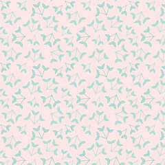 Pink background with green subtle leaves. Decorative seamless pattern for wrapping paper, wallpaper, textile, greeting cards and invitations.