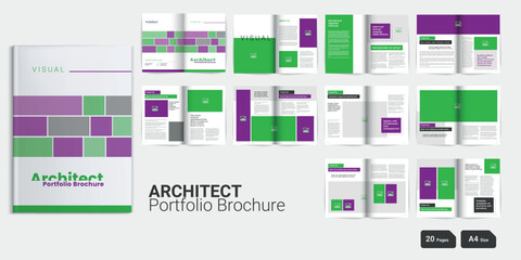 Fototapeta na wymiar Architecture Portfolio Brochure Template Architect Portfolio Layout Design Portfolio Layout