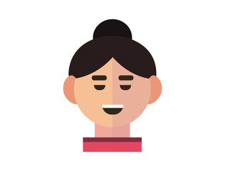 Girl profile photo icon, Women portraits. User photo. Perfect for coloring book, textiles, icon, web, painting, books, t-shirt print. flat face designs characters isolated on white background.