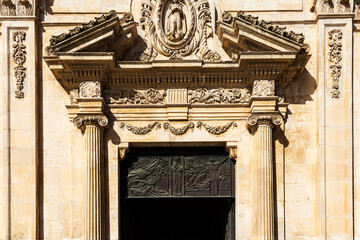 Entrance of church in the city of Castellaneta