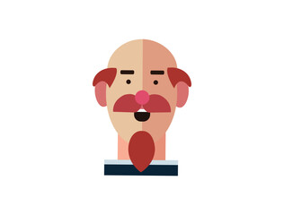  Profile Icon Male Head. Face Flat Design Vector Illustration. Perfect for coloring book, textiles, icon, web, painting, books, t-shirt print.