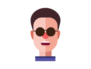  Profile Icon Male Head. Face Flat Design Vector Illustration. Perfect for coloring book, textiles, icon, web, painting, books, t-shirt print.