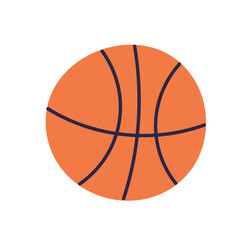 Fototapeta premium Basketball ball icon. Orange sport sphere, orb for professional game. Leather round object for playing. Simple flat vector illustration isolated on white background