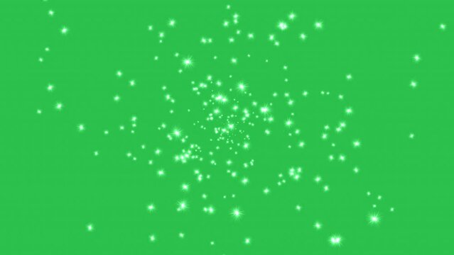 Stars extraction on green screen background motion graphic effect.