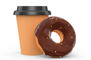 Paper coffee cup for cappuccino, americano, espresso, mocha, latte on white