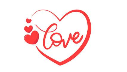 Love with heart on white background ,for February 14, Vector illustration EPS 10