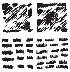 A set of 4 A set of 4 squares of straight lines, strokes and wavy lines in the style of doodles squares of straight lines, strokes and wavy lines in the style of doodles.
