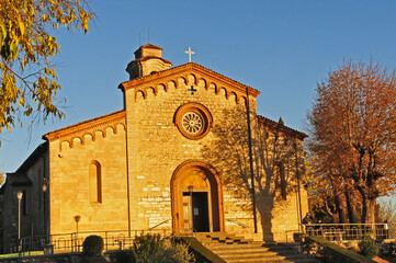 Franciacorta, Santuario di Santo Stefano al Montorfano di Rovato al tramonto (Brescia)	