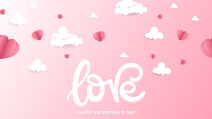 Love with heart and cloud ,for February 14, Vector illustration EPS 10