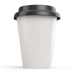 Paper coffee cup for cappuccino, americano, espresso, mocha, latte on white