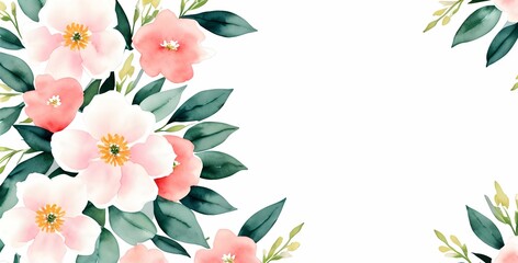 Fototapeta premium Vibrant Watercolor Roses, Save the Date Card, Stunning Floral Wallpaper, Generative AI Masterpiece