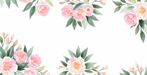 Majestic Watercolor Flowers, Bridal Shower Invitation, Beautiful Wall Mural, elegant and fashionable wallpaper, made with generative ai
