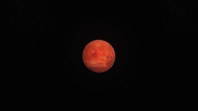 Concept 6-U1 View of the realistic planet mars with atmosphere and stars.