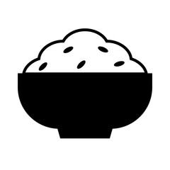 Rice bowl silhouette icon. Vector.