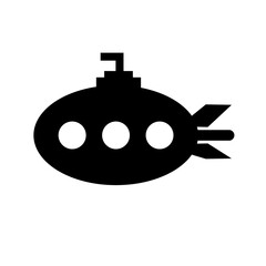Submarine silhouette icon. Warship. Vector.