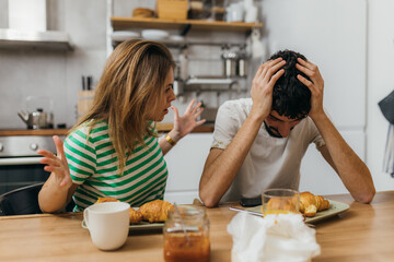 Young couple is having a conflict