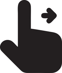 Hand icon symbol in black vector image , illustration of the human finger