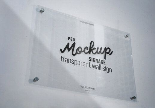 Transparent Sign Mockup