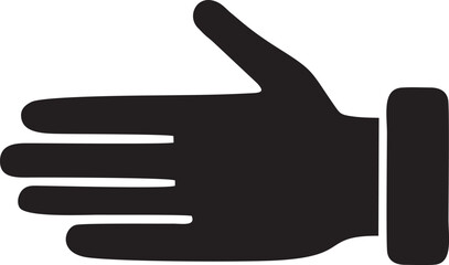 Hand icon symbol in black vector image , illustration of the human finger