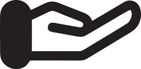 Hand icon symbol in black vector image , illustration of the human finger