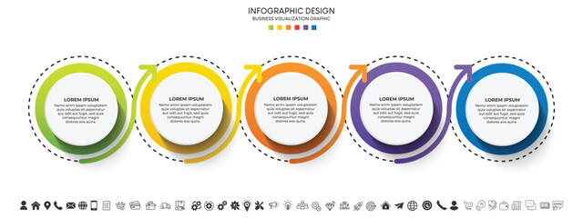 	
Steps business data visualization timeline process infographic template design with icons