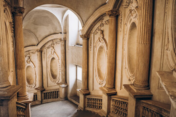 Turin, Piedmont, Italy, June 24th 2022. Interior facade of Palazzo Carignano