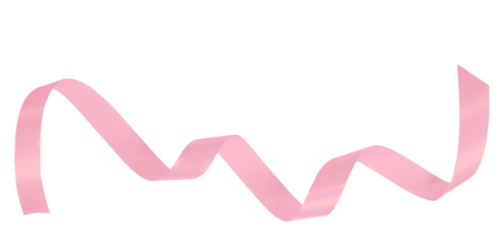 pink ribbon valentine concept and breast cancer awareness symbol on transparent background. PNG