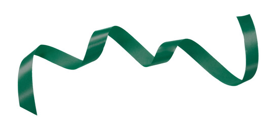 green color ribbon on transparent background, PNG ribbon elements