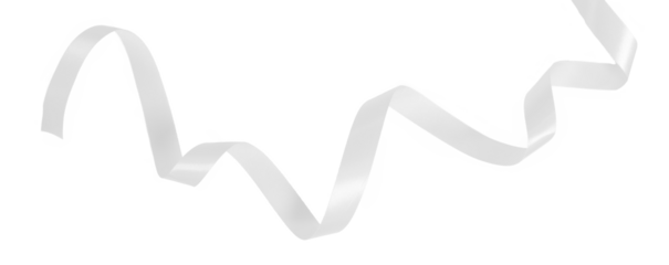 white color ribbon on transparent background, PNG ribbon elements