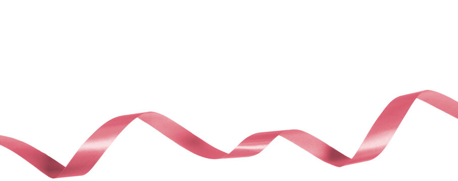 Pink Color Ribbon On Transparent Background, PNG Image. Ribbon Elements, Breast Cancer Awareness Symbol