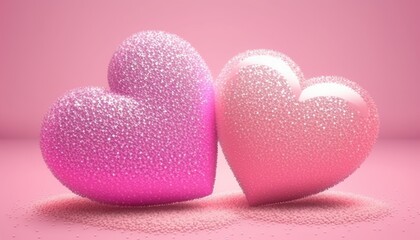 Obraz premium Boy into girl pink and rose hearts. Valentine's Day card. Romance and love concept. Generative ai.