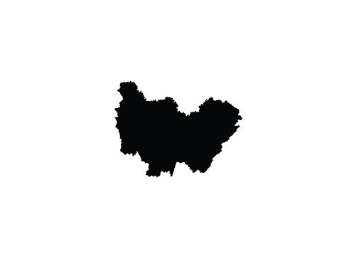 Bourgogne region France map black